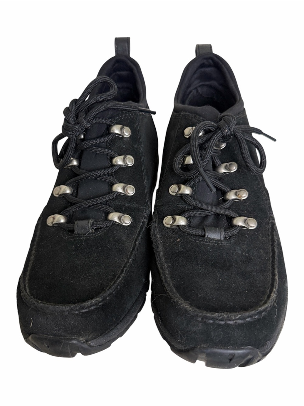Lands' End Black Suede Lace-Up Hiking-Inspired Boots